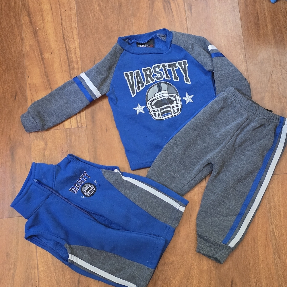 Varsity Kids 12M Blue and Gray Tracksuit Set